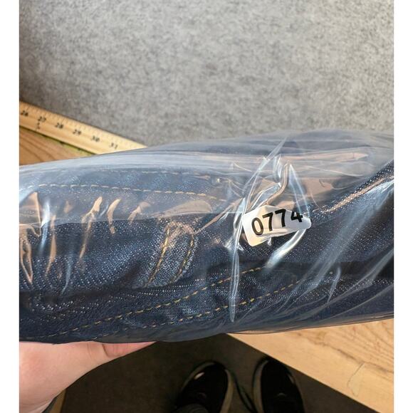 Levis 513 Denim Slim Straight Jeans Mens 35x30 Blue Dark Wash Red Tab Faded - Picture 9 of 9